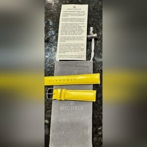 Michele Vibrant Yellow Leather Strap